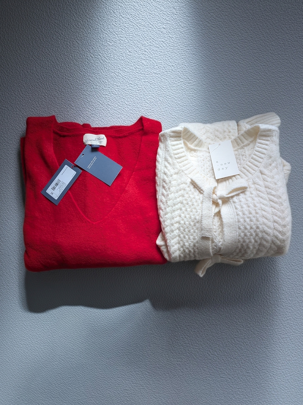 Bundle Alert! Target Plus Size 2X Women's Sweater Duo - Red and Cream